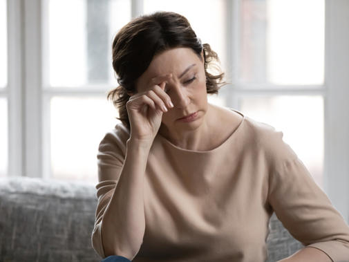 Frustrated Woman Looking Down